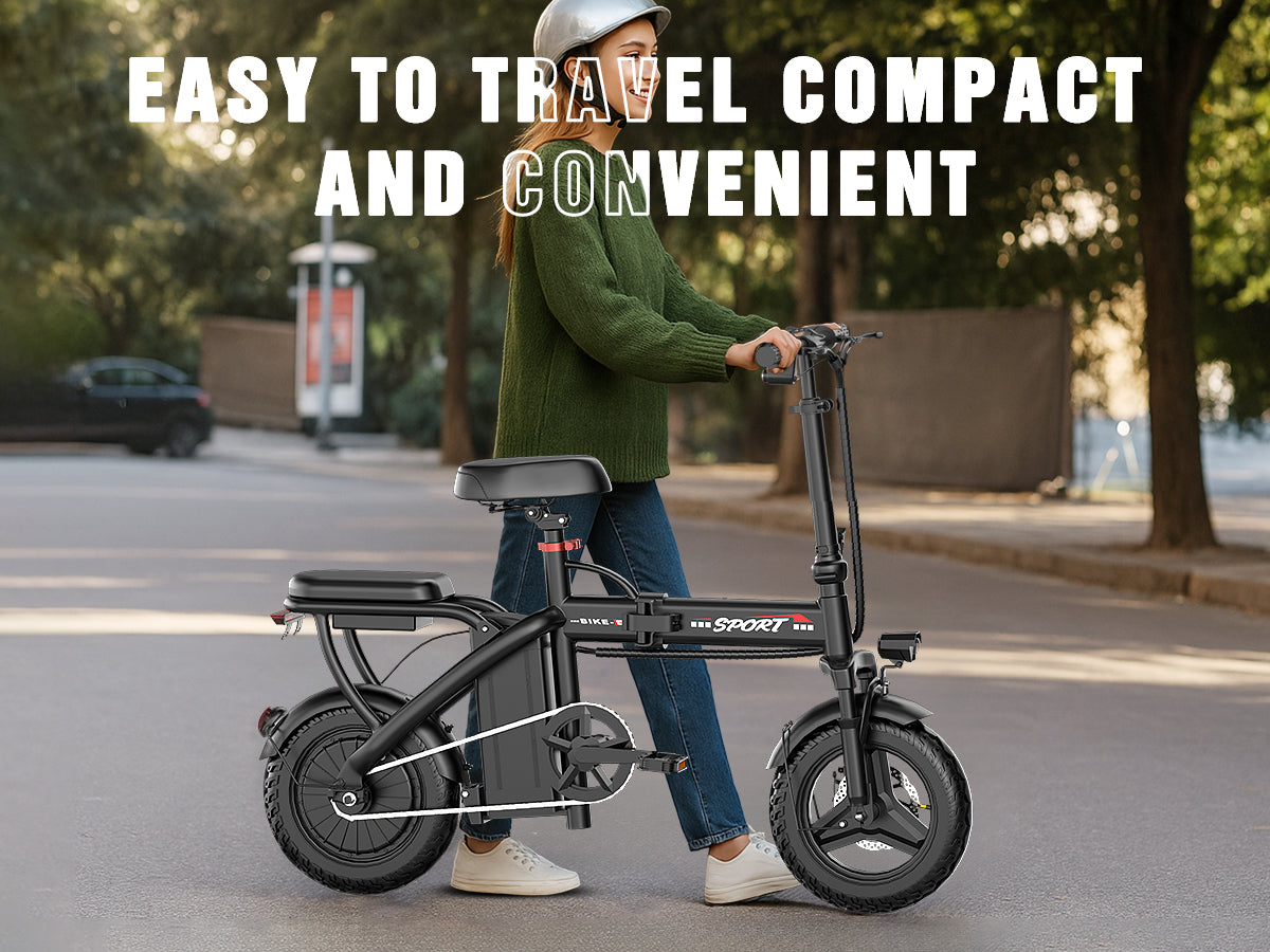 New Z6 Adult Electric Bike, 500W Motor, 20 MPH Folding Electric Bike