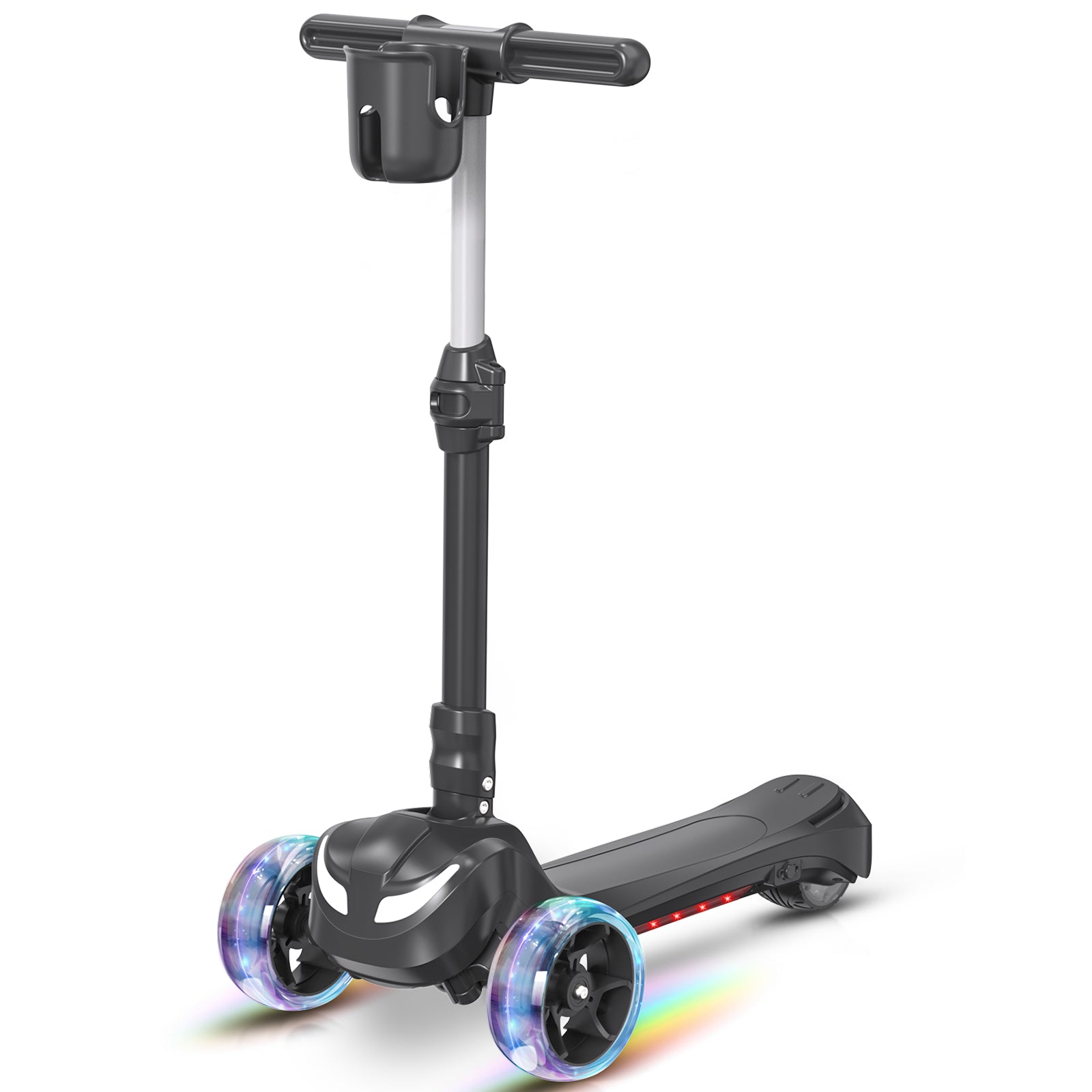 Newest Kids Scooter with Flashing Wheels, LCD Screen, Thumb Throttle, 3 Adjustable Heights,
