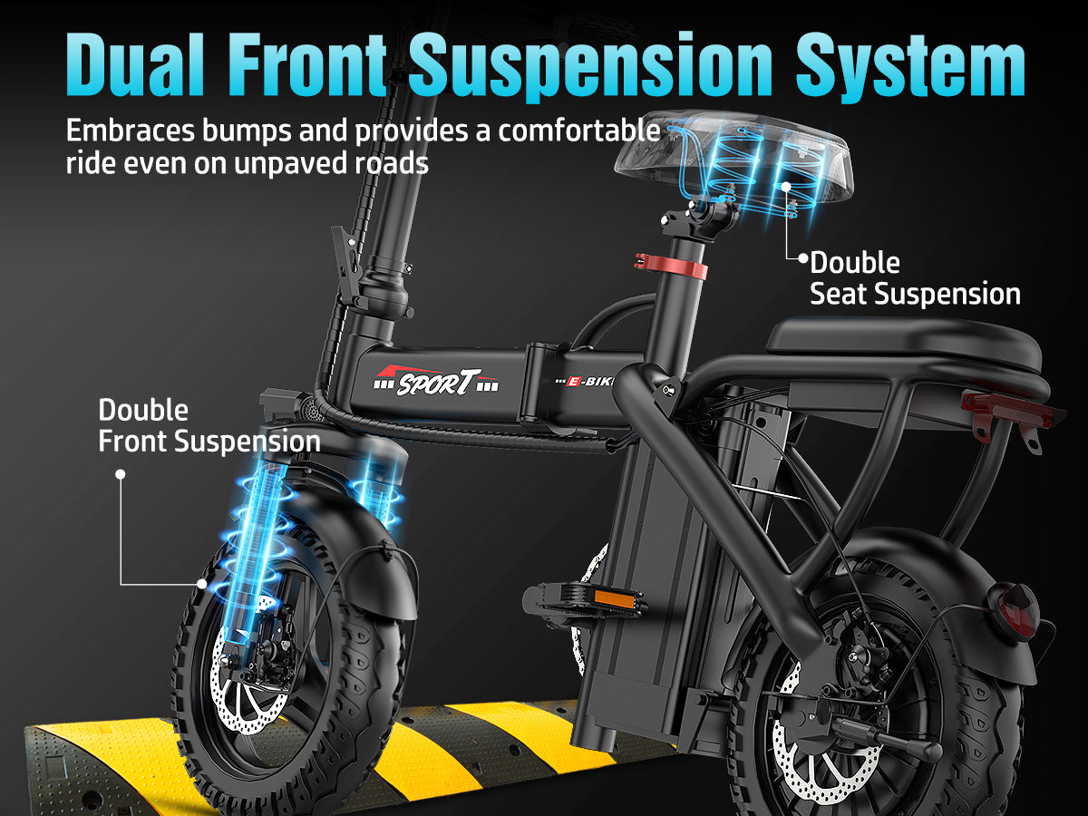 New Z6 Adult Electric Bike, 500W Motor, 20 MPH Folding Electric Bike