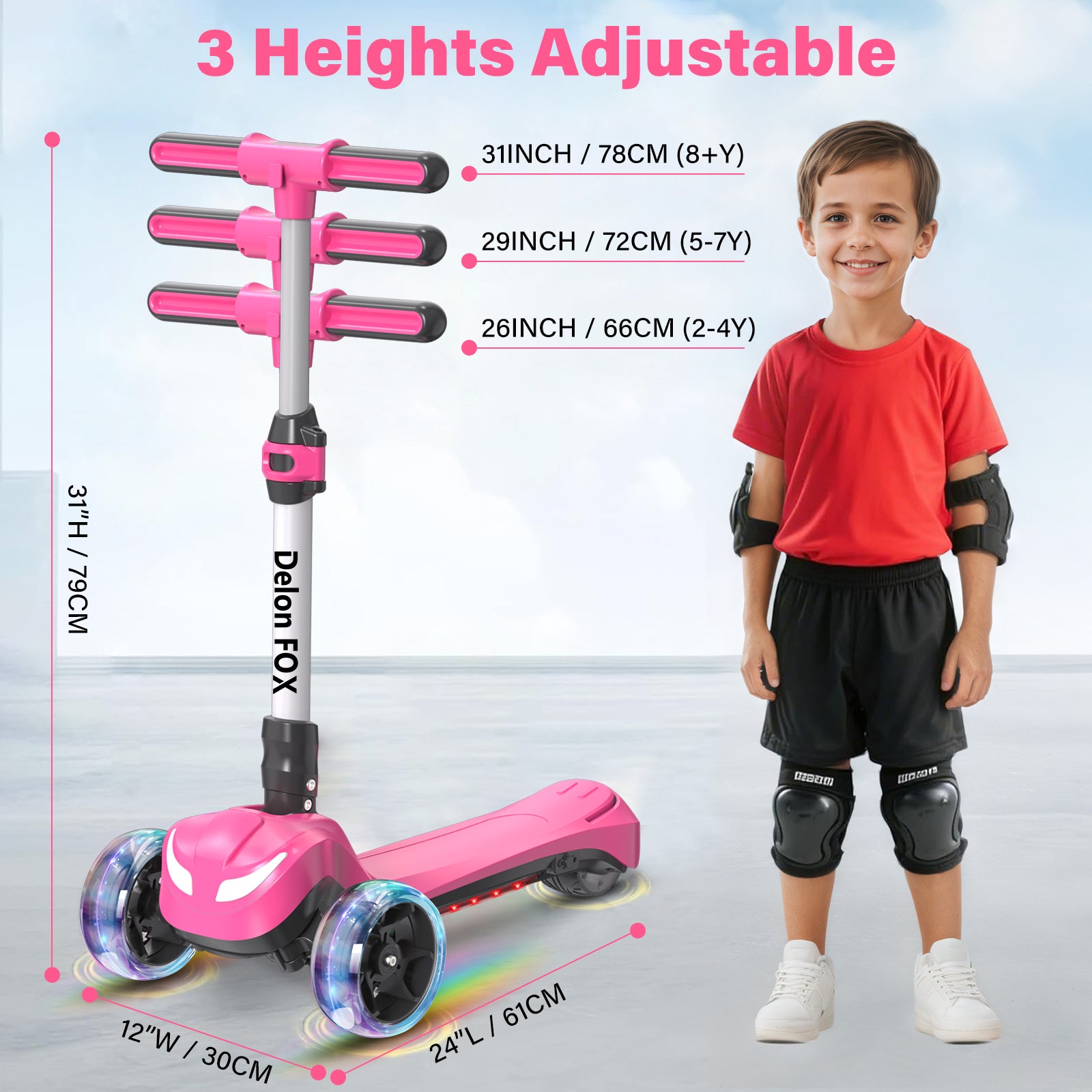 Newest Kids Scooter with Flashing Wheels, LCD Screen, Thumb Throttle!