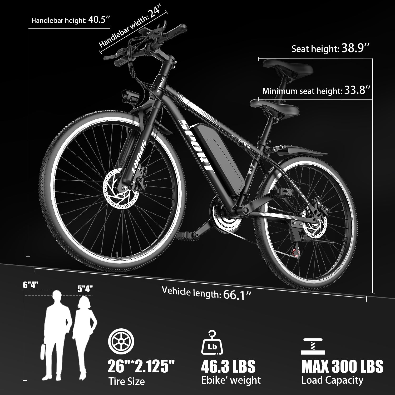 New G26 adult electric bicycle, 750W motor, commuter mountain electric bicycle, UL 2849 certified
