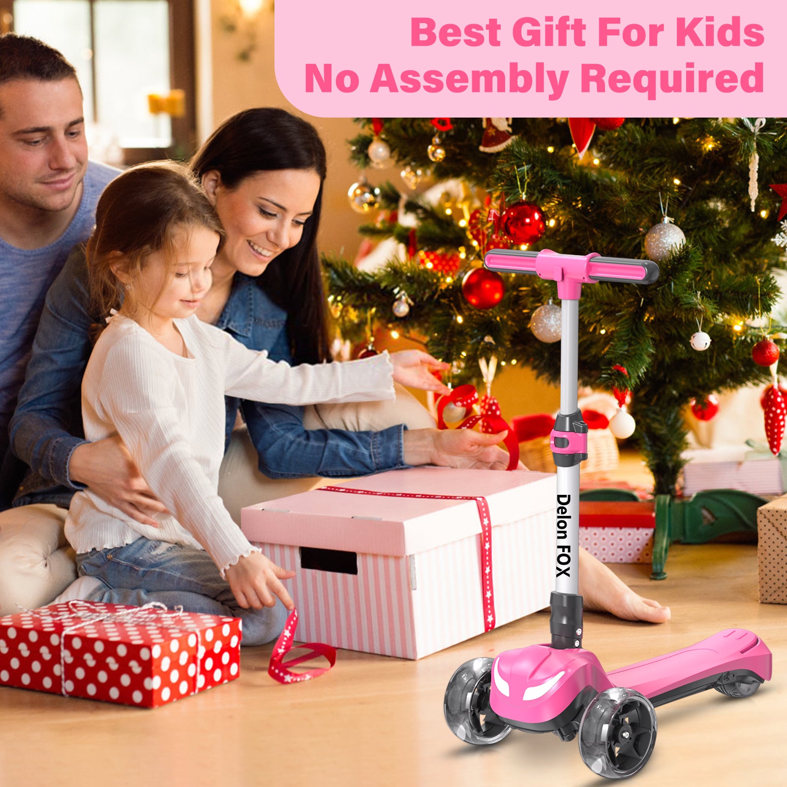 Newest Kids Scooter with Flashing Wheels, LCD Screen, Thumb Throttle！